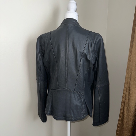 Michael Kors Women's Gray Leather Jacket - Picture 3 of 5